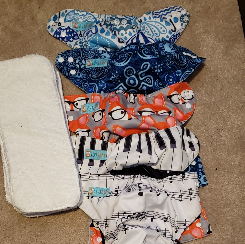 Set of 5 Alva Cloth Diapers